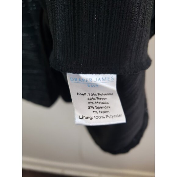 Draper James Dress Women XL Black Silver Metallic Knit Short Sleeve Fit n Flare - Picture 6 of 6